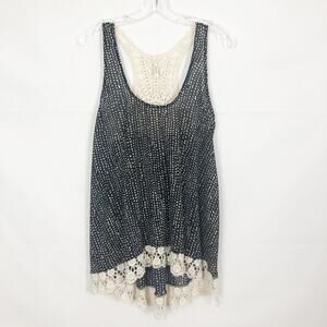 D'Closet Crochet Polka Dot Swing Tank Top Size S